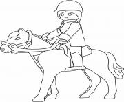 Coloriage playmobil a cheval