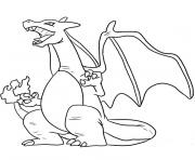 Coloriage dracaufeu pokemon dragon