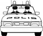 Coloriage dessin voiture police