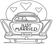 Coloriage dessin voiture mariage