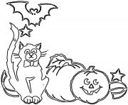 Coloriage halloween de chat