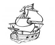 Coloriage bateau pirates des caraibes