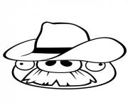 Coloriage angry birds pepe cowboy