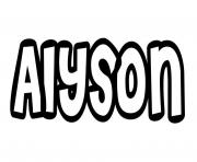 Coloriage Alyson