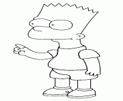 Coloriage Bart Simpson leve le doigt