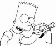 Coloriage Bart Simpson avec un camescope