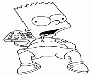 Coloriage Bart qui bave devant la tele
