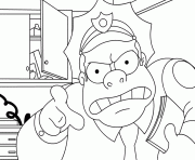 Coloriage The simpsons Chief of the police