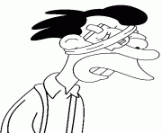Coloriage dessin simpson Lenny avec un oeil