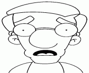 Coloriage dessin simpson Milhouse de face