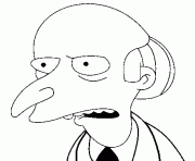 Coloriage dessin simpson Mr Burns