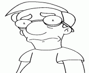 Coloriage dessin simpson Milhouse pleure