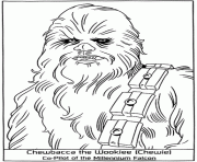Coloriage dessin starwars Chewbacca Wookiee Chewie