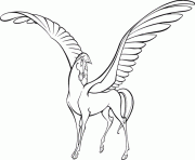 Coloriage dessin animaux cheval avec des ailes