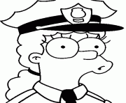 Coloriage Marge en policier