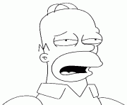 Coloriage Homer Simpson fatigue