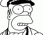 Coloriage capitaine Homer
