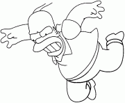 Coloriage Homer tombe dans les airs