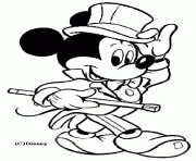 Coloriage dessin de Mickey en costume