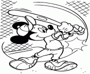 Coloriage coloriage de Mickey qui joue au baseball
