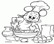 Coloriage Mickey cuisine