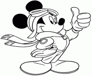 Coloriage dessin de Mickey l aviateur