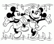 Coloriage Mickey et Minnie dansent