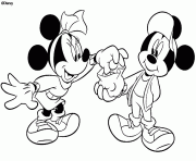 Coloriage Mickey offre des bonbons a Minnie