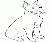 Coloriage dessin chien doberman assis