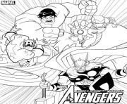 Coloriage avengers team hulk ironman captain america thor