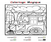 Coloriage magique train facile maternelle