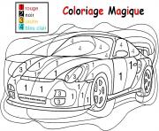 Coloriage magique voiture de course facile simple maternelle