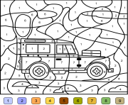 Coloriage magique voiture 4x4 jeep