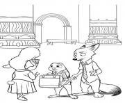 Coloriage zootopie judy et nick avec madame bellwether