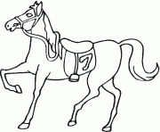 Coloriage cheval avec une selle
