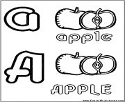 Coloriage apple pomme alphabet