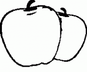 Coloriage fruits dessin de deux pommes