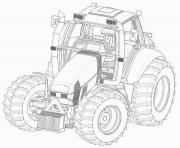 Coloriage grand tracteur complexe adulte