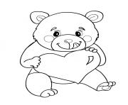 Coloriage ours nounours coeur