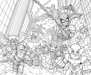 Coloriage avengers mini iron man spiderman captain america hulk kids