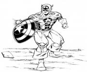 Coloriage avengers captain america
