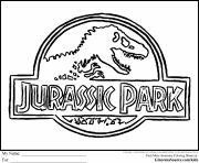 Coloriage logo jurassic park