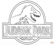 Coloriage logo jurassic park clean