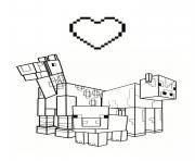 Coloriage love minecraft animaux