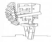 Coloriage minecraft skeleton with bow