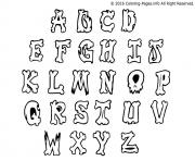 Coloriage graffiti alphabet simple letters