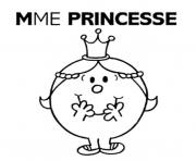 Coloriage mme madame princesse 2