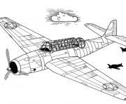 Coloriage avion chasse