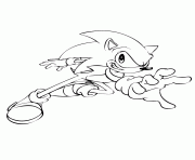 Coloriage sonic the hedgehog reaching