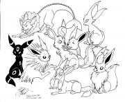 Coloriage Pokemon Eevee Evolutions